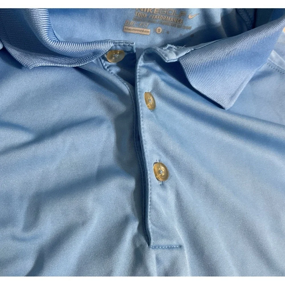 Nike Golf Tour Performance Dri-FIT Polo Shirt Preppy Blue Short Sleeve Sz S